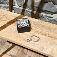 Gucci 925 Silver Chain Bamboo Heart Charm Bracelet - Sz 16