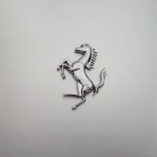 Ferrari Prancing Horse Chrome Silver Copper Emblem Badge 7*4.8CM(Fit Many)