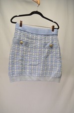 NWT LoveShackFancy Babybell Blue Tweed Callington Mini Skirt Size XS