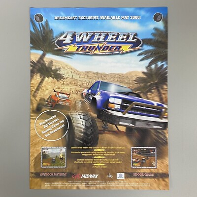 4 WHEEL THUNDER VIDEOSPIEL SEGA DREAMCAST 2000 VINTAGE RETRO WERBUNG