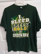 EUC NFL Green Bay Packers "I Bleed Green & Gold" Graphic T-Shirt Men XL
