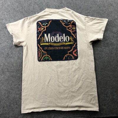Modelo Shirt Mens Small White Short Sleeve Beer Party Cinco De Mayo