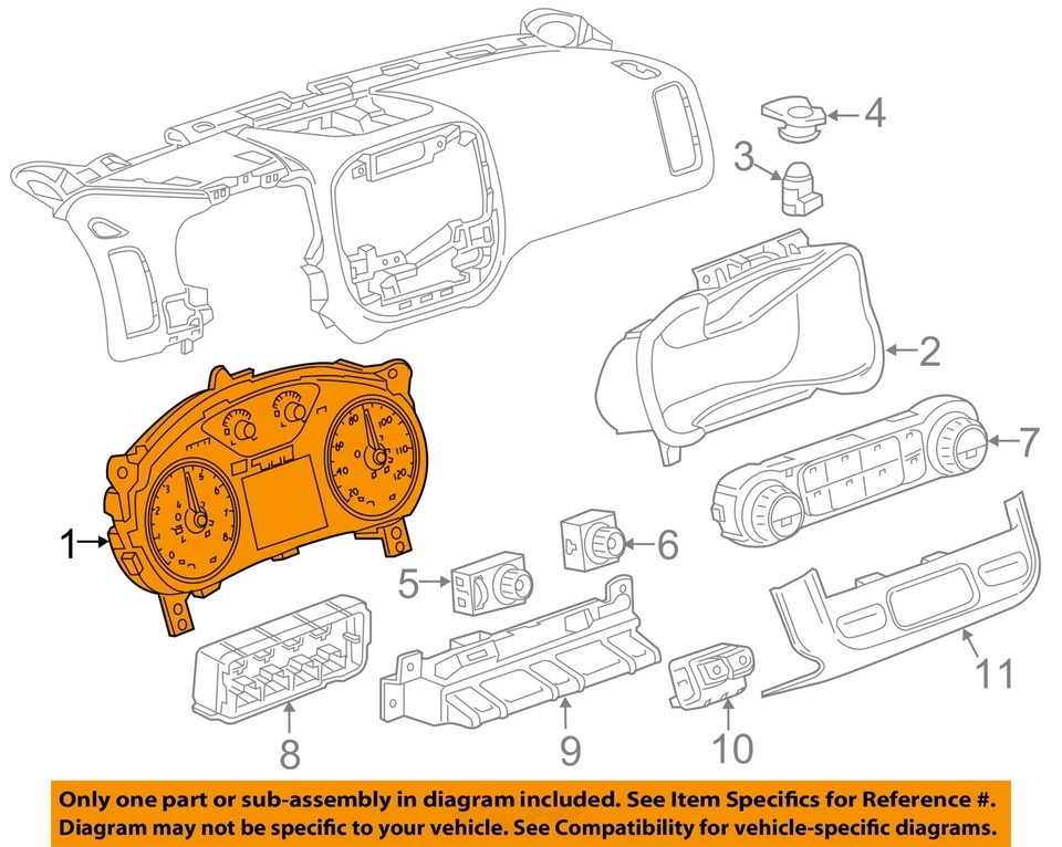 Medidor de velocímetro usado se adapta a: 2015 Gmc Canyon US Cluster ID 23231649 grado A Foto 2 de 4