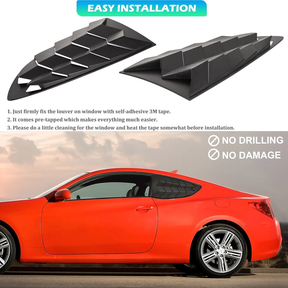 Persianas de ventana traseras + laterales para Hyundai Genesis Coupe 2010-2016 cubierta de parabrisas Foto 3 de 4