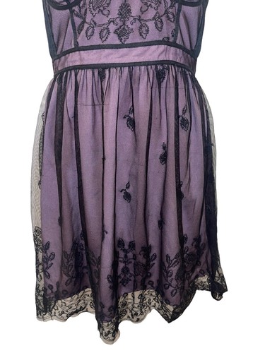 American Eagle Outfitters Juniors Purple Tulle Lace Cocktail Dress Small - Picture 3 of 11