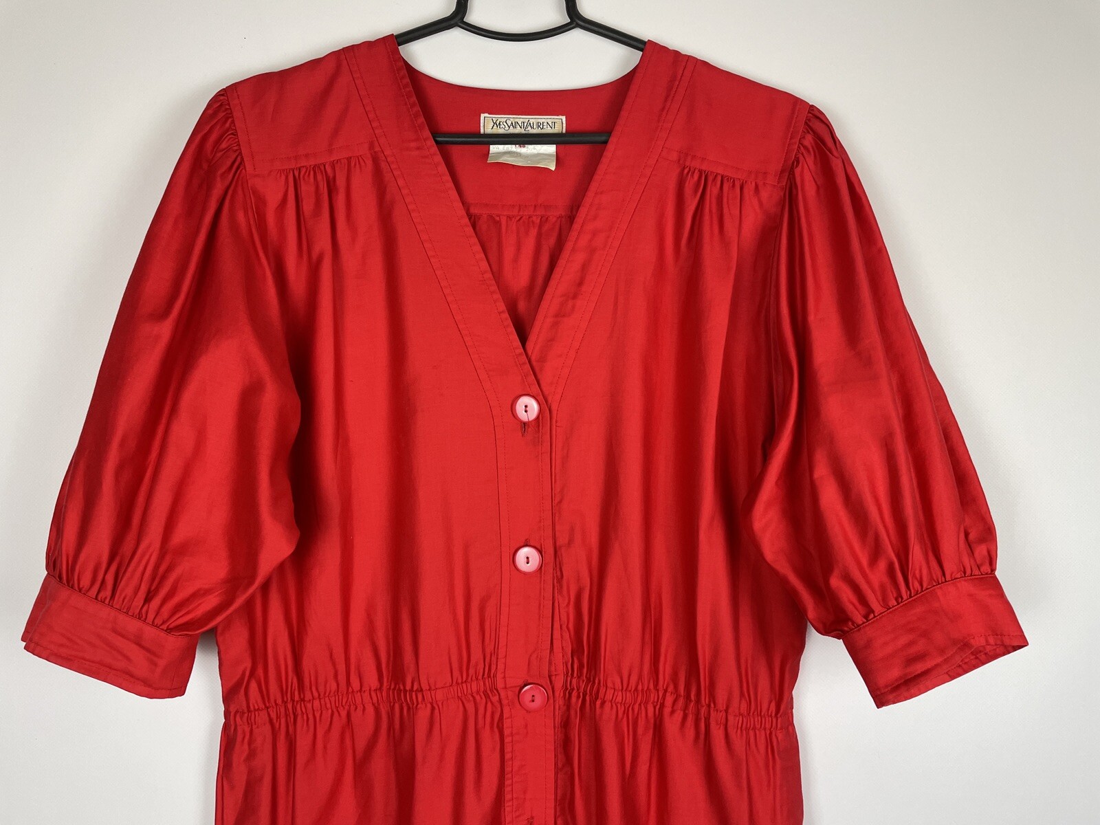 Abito vintage Yves Saint Laurent variante cotone rosso raro Francia taglia 46