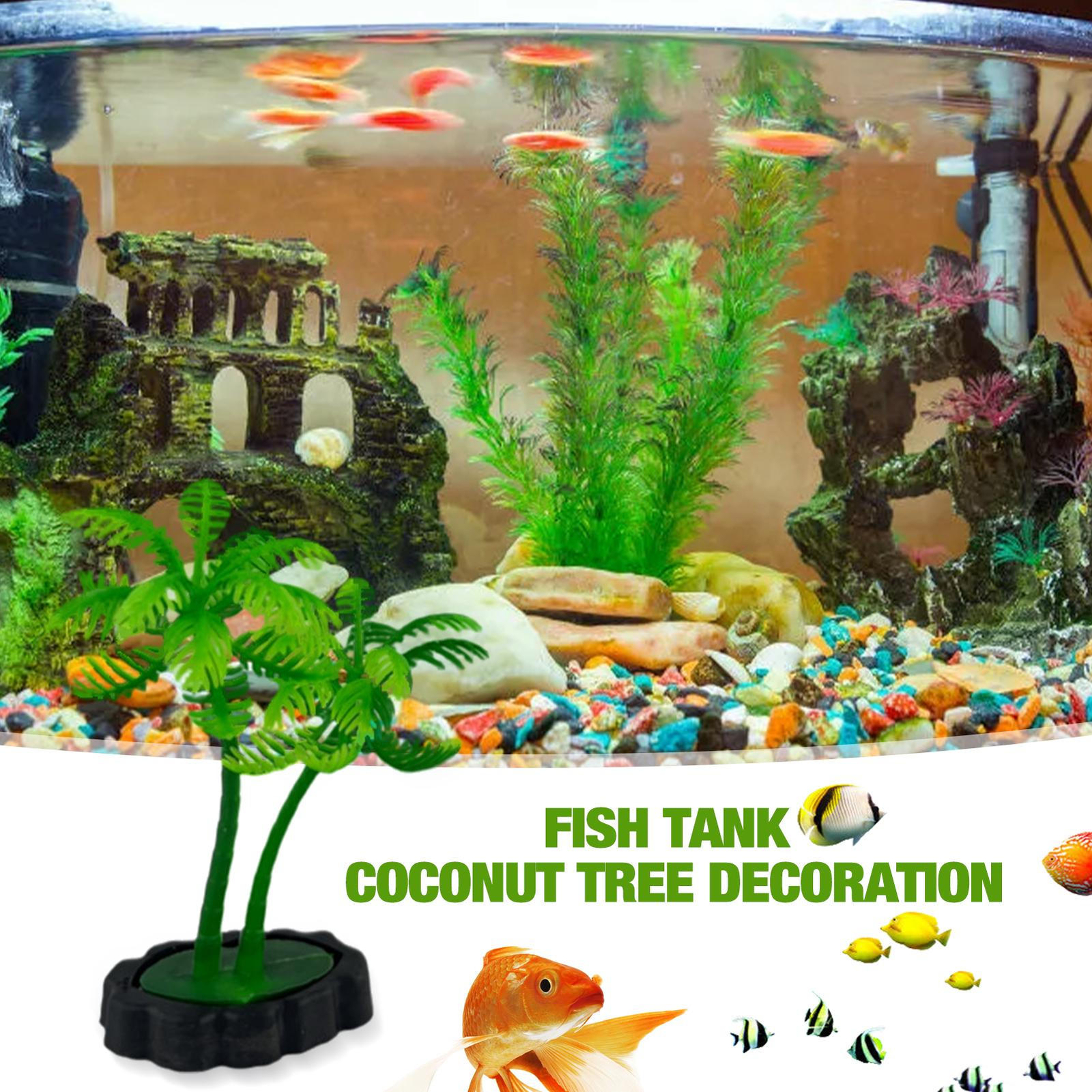 2-10 Mini Coconut Palm Tree Plant Craft Landscape Aquarium Figurines Decor