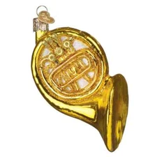 Old World Christmas FRENCH HORN (38015) Glass Ornament w/OWC Box