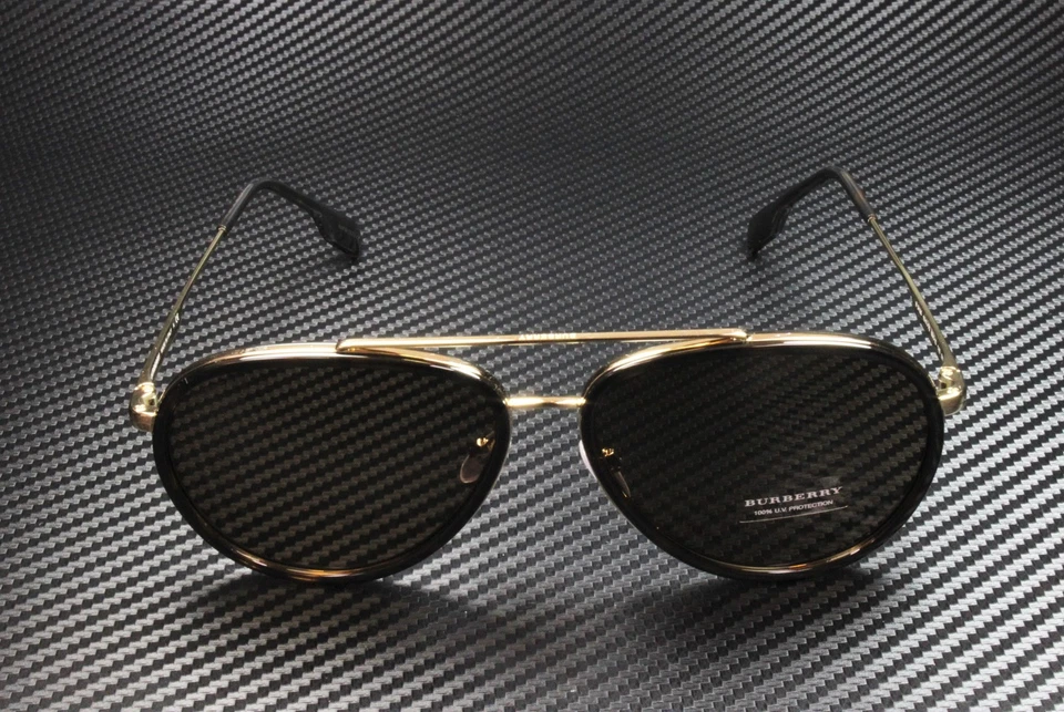 Óculos de sol masculino Burberry Oliver BE3125 101773 dourado marrom escuro 59 mm - Imagem 3 de 4