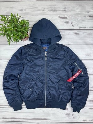 Alpha Industries MA-1 Natus Hooded Bomber Jacket Men's Size S