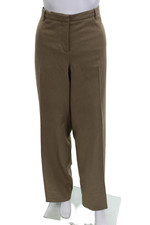 Boss Hugo Boss Womens Wool Pocketed Wide Legged Pants Brown Size 12