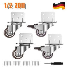 4 Stk Klein Lenkrollen Rollen Für Möbel, Ø25/Ø50 Mit Bremse Möbelrollen, L-Mont