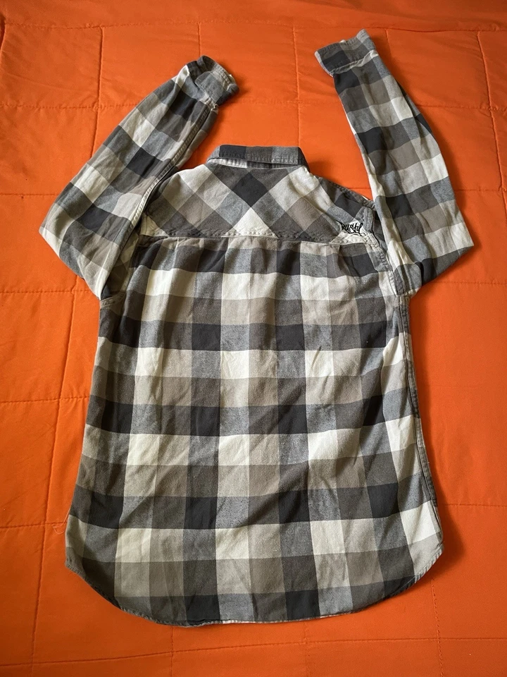 Camisa De Franela Oxidada De Colección Para Hombre Pequeña Multicolor Manga Larga Botón Foto 2 de 4