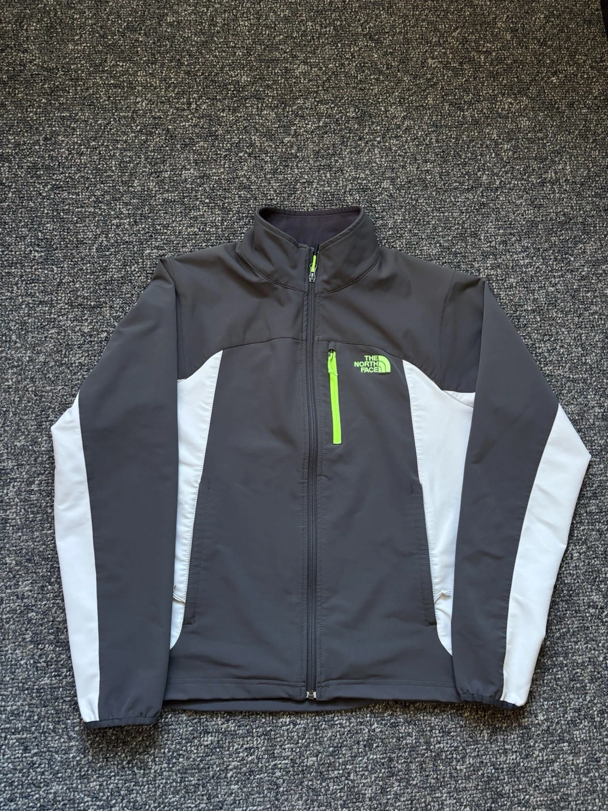 The North Face Windwall Jacket Gray Full Zip Softshell Coat Mens Sz Medium Fit