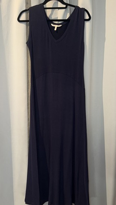#ad #ad Soft Surroundings Long Navy Blue Dress Size PS Sleeveless $25.00