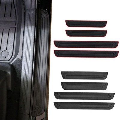 4xFor Ford Accessories Rubber Car Door Threshold Sill Cover Panel Step Protector