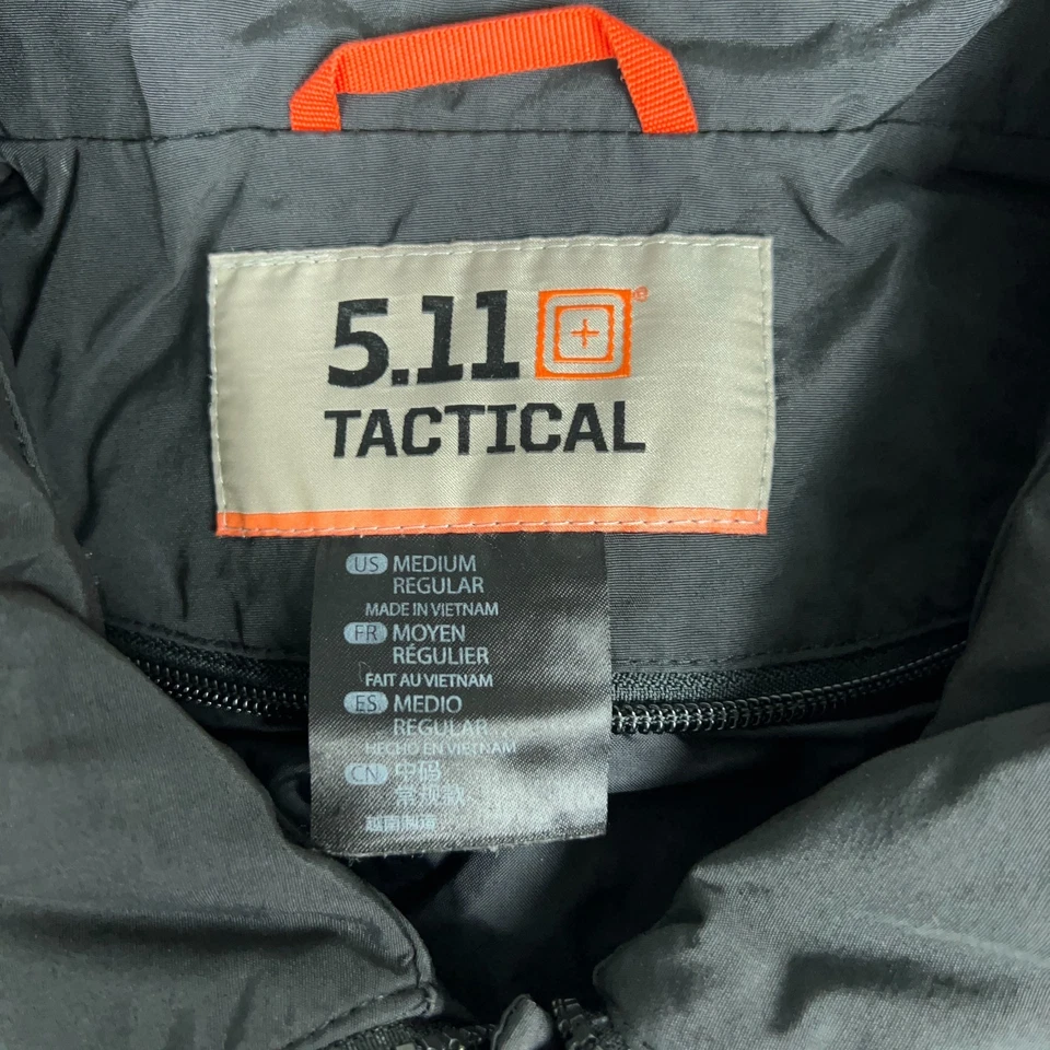 5.11 Tactical Jacket Mens Medium Black Full Zip Utility Windbreaker Pockets - Image 4 of 4