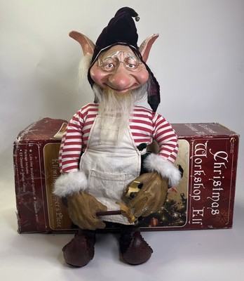 Mario Chiodo Christmas Workshop Elf Hammer Plane Poseable Costco Figure