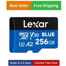 256GB Blue Micro SD Card Up to 160MB/s, microSDXC UHS-I Memory Card with SD A...
