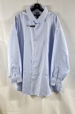 Pronto Uomo Men's Light Blue Non-Iron 2-Ply Cotton Shirt NWT Size 20 34/35