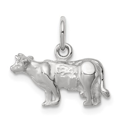 Sterling Silber Kuh Charm Halskette Damen