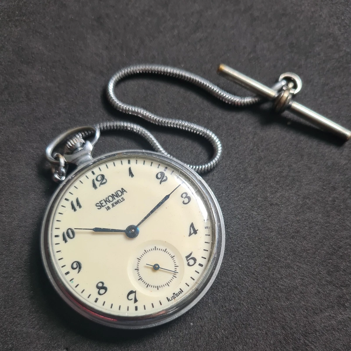 Reloj Bolsillo Vintage Metal Sekonda 18 Joyas ref4740 Funcionando