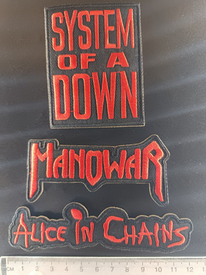 Patches-Set Heavy Metal  3er Set  (Alice In Chains, System Of A Down, Manowar)