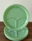 Set/4 Fire King Jadeite Divided Plates w/ Tab Vintage Oven Ware Restaurant Grill