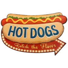 Retro Blechschild Vintage Deko Schild 25x40cm Metall Hot Dog Kneipe Wand K&uuml;che