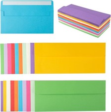 50 Pack Colorful 10 Business Envelopes Self 4.13 x 9.49 Inches, Multicolor