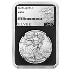 2022 $1 1-oz American Silver Eagle NGC MS70 ALS Label Retro Core