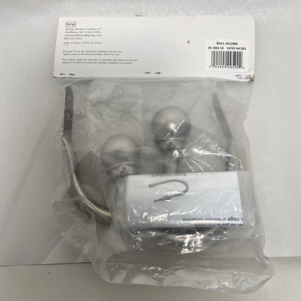 Juego de ganchos de retención de cortina de níquel satinado Structures By Graber nuevo en paquete Foto 2 de 2