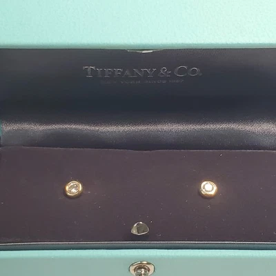 TIFFANY & CO. Elsa Peretti Diamonds by the Yard Earrings in Yellow Gold 0.20ct - Image 1 of 4