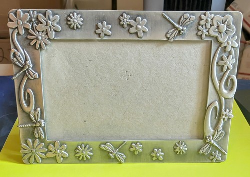 Six Trees London New York Pewter 4x6 Picture Frame Easel Stand Dragonflies - Picture 1 of 5