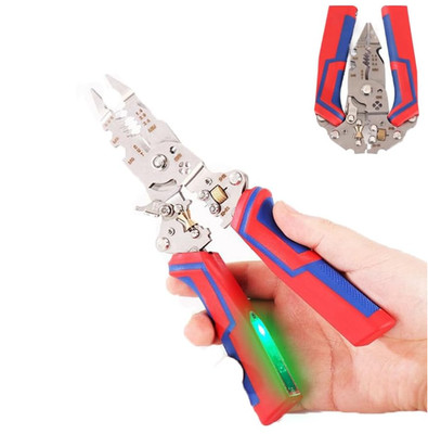 13 In 1 Foldable Wire Stripper with Voltage Tester,2025 New Multi Tool Pliers