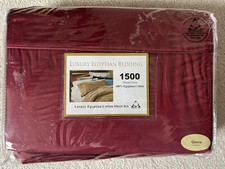 100 Cotton Queen Size Sheets Set - 1500 Thread Count,Luxury Egyptian Cotton Red