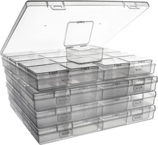 ZIIYAN Bead Storage Containers - 64 Clear Plastic Transparent 4 Pack 
