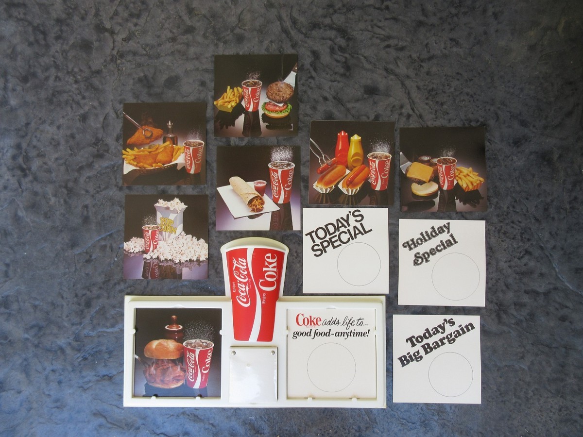 RARE! 1970s Coca-Cola Plastic Menu Board 24