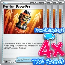 [4x Playset] Premium Power Pro 124/132 ME01: Mega Evolution (MEG) Pokemon TCG