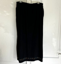 Bechamel Maxi Skirt L Dark Academia Whimsigoth Embroidered Back Slit NEW Vintage