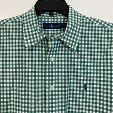 Ralph Lauren Polo Button Up Shirt Mens XL Green Check Long Sleeve