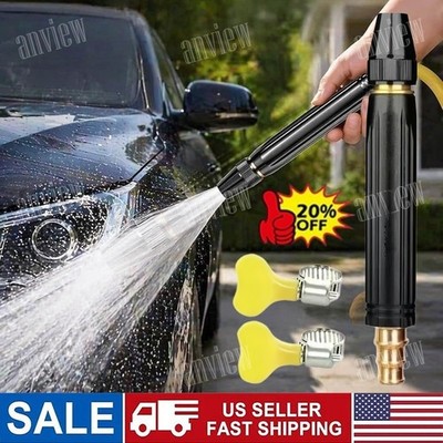 High Pressure Car Wash Water Gun Spray Nozzle Auto Portable Washer Adjustable US