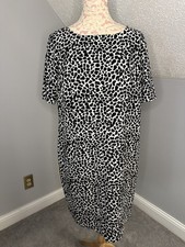 EUC Talbots Grey Snow Leopard Lined Jacquard Sheath Dress Plus Petite Sz 14WP 