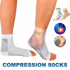 3Pairs Ankle Compression Socks Brace Support Plantar Fasciitist Men Women