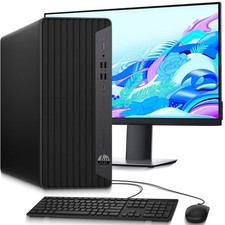 HP G6 Tower Desktop Computer PC i5-10500 16GB RAM 512GB SSD HDD 24" Wifi Win 11