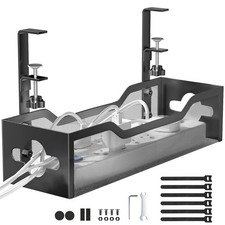 Under Desk Cable Management Tray No Drill, Metal Mesh Cable Management Under ...