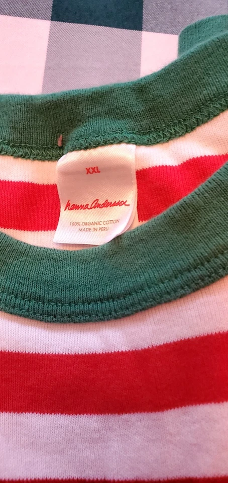 Hanna Andersson Adult Long John Pjs XXL Unisex Red Christmas Stripes FamilyMatch - Image 4 of 4