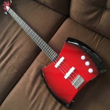 Electric Bass Guitar Red Marceline Axe 4 String Basswood Body Rosewood Fretboard