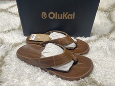  NWT Olukai Men's Size 11 Hokule'a Kia Flip Flop Beach Outdoor Sandals -Tan 140