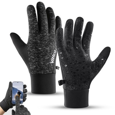 Winter Full Finger Cycling Sports Gloves Windproof Touchscreen Warm Bike Gloves